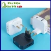 Phích cắm chia 2.500W xoay 180 độ - 3 chân tròn, nhỏ gọn, đa màu, ổ cắm chia điện