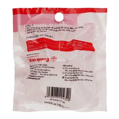 Phích cắm chuyển 3 chấu sang 2 chấu Điện Quang - Phù hợp mọi ổ cắm, chỉ 39.000₫, tặng kèm 6 Phích cắm chuyển 3 chấu sang 2 chấu Điện Quang - Phù hợp mọi ổ cắm, chỉ 39.000₫, tặng kèm 6