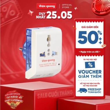 Phích cắm chuyển Điện Quang ĐQ EPC NK-803-K - Giá ưu đãi 62.000đ, lắp nhanh 8