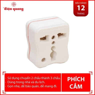Phích cắm chuyển Điện Quang ĐQ UA2A - Giá 27k, chất lượng cao, màu ngẫu nhiên, tiết kiệm năng lượng 3