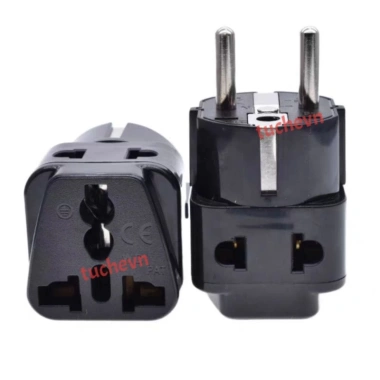 Phích cắm chuyển đổi 2 chấu 4.8mm chuẩn châu Âu 16A 250V 3.000W Giá 57.000 VND 2