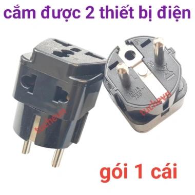 Phích cắm chuyển đổi 2 chấu 4.8mm chuẩn châu Âu 16A 250V 3.000W Giá 57.000 VND 9