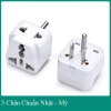 Phích Cắm Chuyển Đổi 2 hoặc 3 Chân sang Chuẩn Mỹ Nhật 2 Dẹt 1 Tròn - Giá 48k