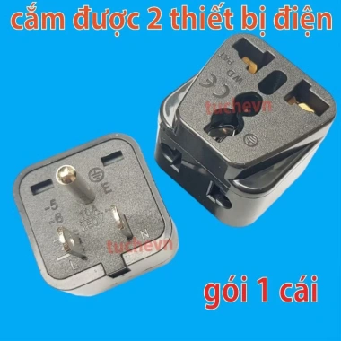 Phích cắm chuyển đổi 3 chân Mỹ chuẩn B, 2 thiết bị, 10A 250V 2.500W - Giá ưu đãi 56.999 VND 5