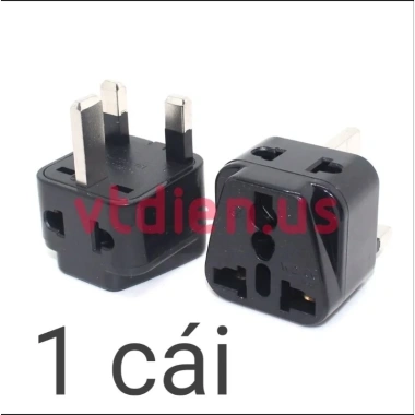 Phích cắm chuyển đổi 3 chân vuông Anh, Singapore, Hongkong từ 2/3 chấu Giá 52.888₫