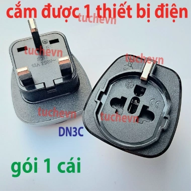 Phích cắm chuyển đổi 3 chân vuông chuẩn G Schuko 13A 250V 3.250W - Anh, HK, Singapore - 48.000₫ 6