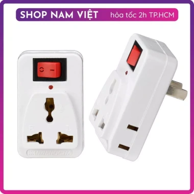 Phích Cắm Chuyển Đổi 3 Chấu PC-01 có Công Tắc - Giá chỉ 25.000 VNĐ, An Toàn