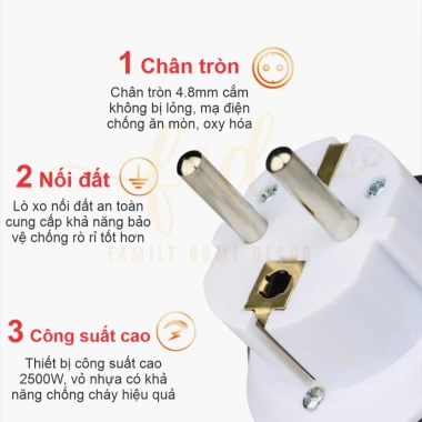 Phích Cắm Chuyển Đổi Chân Tròn EU - Đầu Chuyển Du Lịch Đa Năng An Toàn cho Laptop, Bộ Sạc, Thiết Bị Quốc Tế - Giá Chỉ 26.000 VND 3