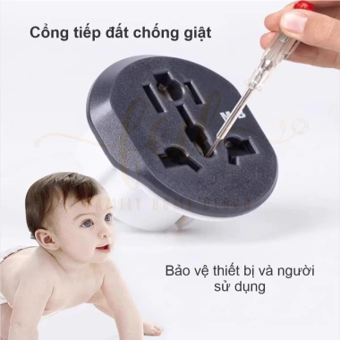 Phích Cắm Chuyển Đổi Chân Tròn EU - Đầu Chuyển Du Lịch Đa Năng An Toàn cho Laptop, Bộ Sạc, Thiết Bị Quốc Tế - Giá Chỉ 26.000 VND 4
