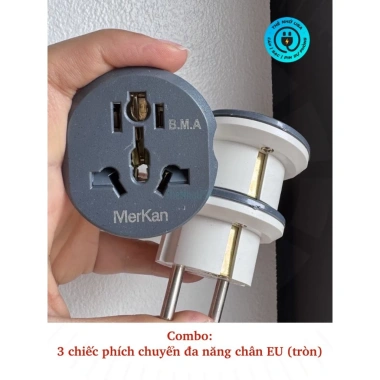Phích cắm chuyển đổi đa năng EU lõi đồng cao cấp - Giá ưu đãi 19.900 VNĐ, giảm 21%
