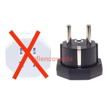Phích cắm chuyển đổi du lịch Châu Âu Nhật Trung Quốc 16A chân dẹt - Giá 66.000₫