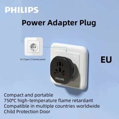 Phích cắm chuyển đổi du lịch Philips Global đa chuẩn EU US UK, giá ưu đãi 120.226₫