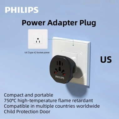 Phích cắm chuyển đổi du lịch Philips Global đa chuẩn EU US UK, giá ưu đãi 120.226₫