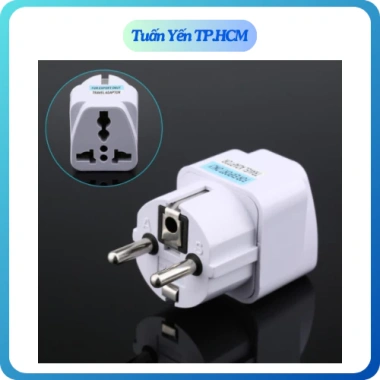 Phích cắm chuyển đổi US sang EU/Đức/Indonesia Type E/F - Du lịch giá ưu đãi 22k