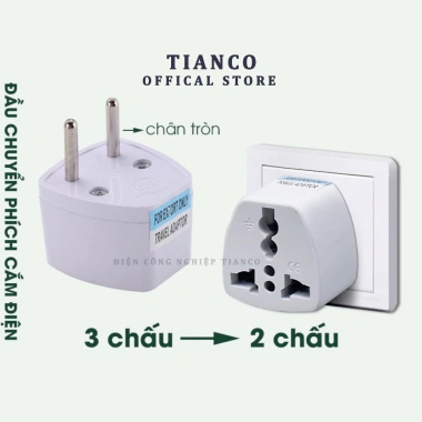 Phích cắm điện chuyển đổi 3 chấu sang 2 chấu đa năng 220V - Giá 8.000đ 8 Phích cắm điện chuyển đổi 3 chấu sang 2 chấu đa năng 220V - Giá 8.000đ 8