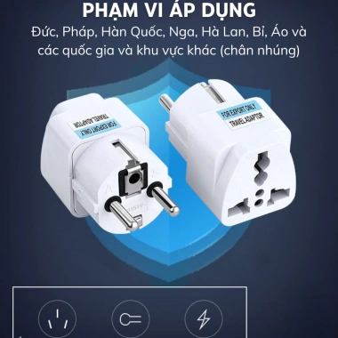 Phích Cắm Điện Chuyển Đổi 3 Chấu Sang 2 Chấu Phích Tròn 10.421 - Giá 18.000đ