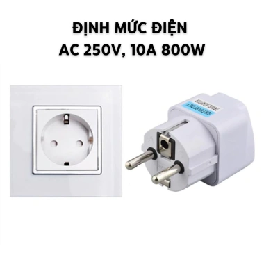 Phích Cắm Điện Chuyển Đổi 3 Chấu Sang 2 Chấu Phích Tròn 10.421 - Giá 18.000đ