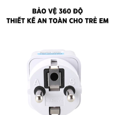 Phích Cắm Điện Chuyển Đổi 3 Chấu Sang 2 Chấu Phích Tròn 10.421 - Giá 18.000đ