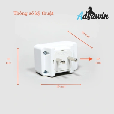 Phích cắm điện chuyển đổi 3 chấu thành 2 chấu kèm công tắc AW1-A - Giá siêu tiết kiệm 57.900đ 4