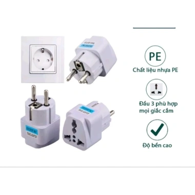 Phích cắm điện chuyển đổi 3 sang 2 chân an toàn - Giá chỉ 10.000 VND, tiết kiệm và an toàn