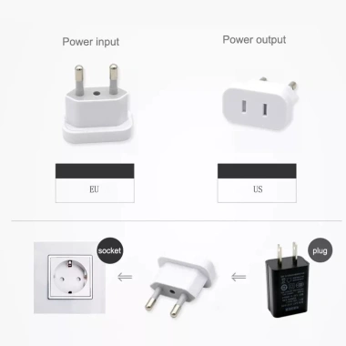 Phích cắm điện chuyển đổi chân tròn sang chân dẹp cho củ sạc IP, giá 28.000₫ 5