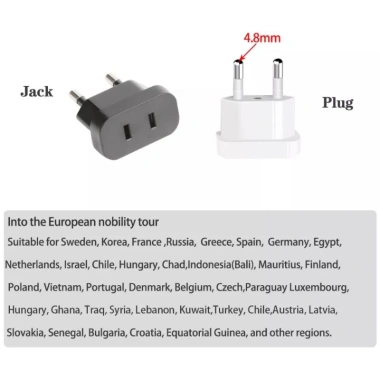 Phích cắm điện chuyển đổi chân tròn sang chân dẹp cho củ sạc IP, giá 28.000₫ 7