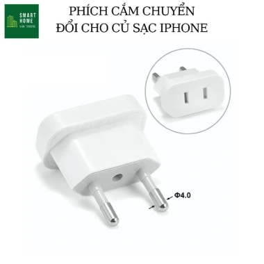 Phích cắm điện chuyển đổi chân tròn sang chân dẹp cho củ sạc IP, nhựa đúc dày đẹp, giá 43.000đ 3