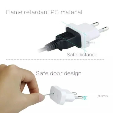 Phích cắm điện chuyển đổi chân tròn sang chân dẹp cho củ sạc IP, nhựa đúc dày đẹp, giá 43.000đ 4