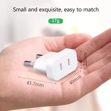 Phích cắm điện chuyển đổi chân tròn sang dẹp cho củ sạc IP nhựa đúc, giảm giá chỉ 27.000₫
