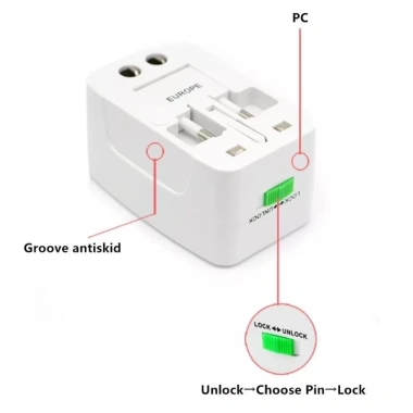 Phích cắm điện đa năng 4 đầu chuyển US UK AU sang chuẩn Việt Nam - 39.000₫ 8