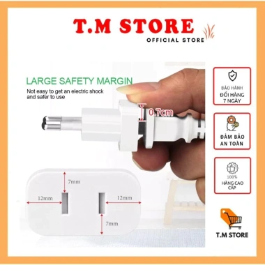 Phích cắm điện đúc chuyển đổi chân tròn sang chân dẹp chuẩn Việt Nam Giá 25.000đ giảm mạnh 6