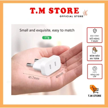 Phích cắm điện đúc chuyển đổi chân tròn sang chân dẹp chuẩn Việt Nam Giá 25.000đ giảm mạnh 7