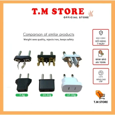 Phích cắm điện đúc chuyển đổi chân tròn sang chân dẹp chuẩn Việt Nam Giá 25.000đ giảm mạnh 8