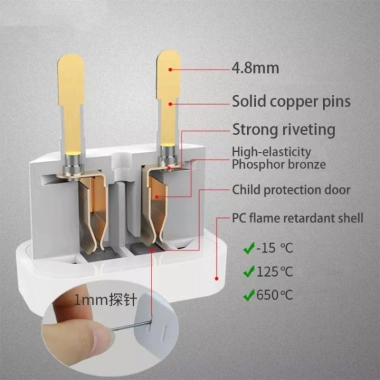 Phích cắm điện đúc chuyển đổi chân tròn sang chân dẹp chuẩn Việt Nam Giá 25.000đ giảm mạnh 9
