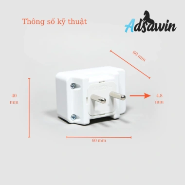 Phích cắm điện Thái Lan chuyển 3 chấu sang 2 chấu kèm công tắc AW1-A, giảm 22%