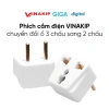 Phích cắm điện Vinakip chuyển đổi ổ 3 sang 2 - Giá chỉ 10.000đ, tiết kiệm ngay