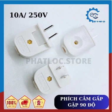 Phích cắm điện xoay chân dẹt 90 độ 10A 250V - Dễ lắp, xoay linh hoạt, chỉ 15.000₫