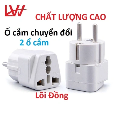 Phích Cắm Đổi 3 Chân Sang 2 Chân WD9 - Ổ Cắm Du Lịch An Toàn, Chịu Nhiệt 220V