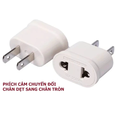Phích Cắm Đổi Chân Dẹt Sang Tròn - Nhỏ Gọn, Tiện Dụng, Giá 25.800 VND