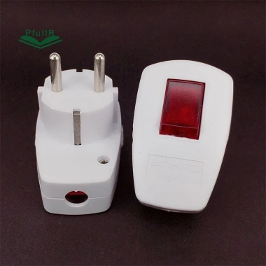 Phích cắm nguồn EU sạc lại, Switch 250V 10A - Bộ chuyển đổi, đầu nối thụ 5 Phích cắm nguồn EU sạc lại, Switch 250V 10A - Bộ chuyển đổi, đầu nối thụ 5