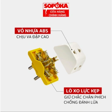 Phích chia điện 1 ra 3 Sopoka kiểu F Schuko - Ổ chia Hàn Quốc P12, giá 34.899₫ 4