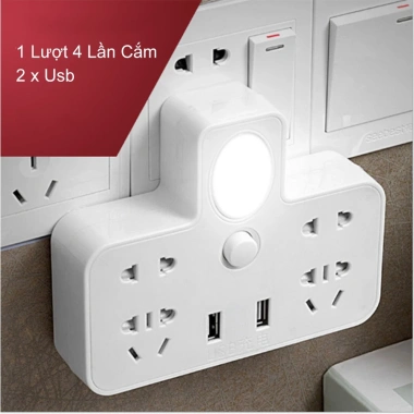Phích chuyển đổi sạc thông minh 2 chân, 2 cổng USB, đèn LED, công tắc đa năng, giá chỉ 137.000đ, giảm giá mạnh Phích chuyển đổi sạc thông minh 2 chân, 2 cổng USB, đèn LED, công tắc đa năng, giá chỉ 137.000đ, giảm giá mạnh