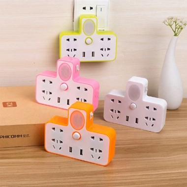 Phích chuyển đổi sạc thông minh 2 chân, 2 cổng USB, đèn LED, công tắc đa năng, giá chỉ 137.000đ, giảm giá mạnh