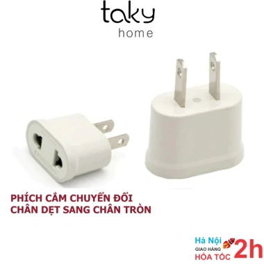 Phích Chuyển TakyHome 8.601 Đổi Chân Tròn Sang Chân Dẹt, Đầu Chuyển Nhỏ Gọn Chuẩn US JP - 25.000₫