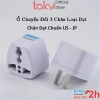 Phích Điện Taky 3 Chân sang 2 Chân Dẹt US-JP, Đầu Chuyển Đổi Nhỏ Gọn - 19.000 VND