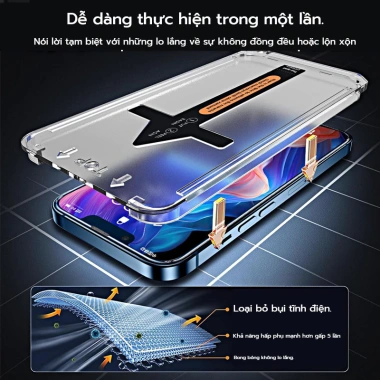 Phim bảo mật HD iPhone 11-17 Pro Max - Giá đỡ gắn thông minh, chỉ 64.800₫