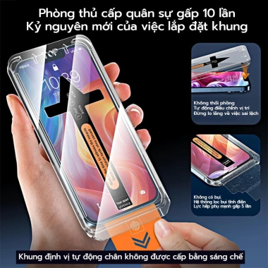 Phim bảo mật HD iPhone 11-17 Pro Max - Giá đỡ gắn thông minh, chỉ 64.800₫