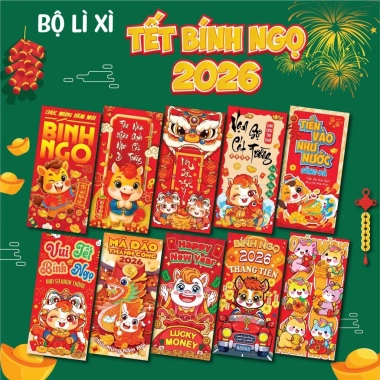 Phong Bao Lì Xì Đỏ Dễ Thương 2.026 Bính Ngọ Set 50/100/200 Giấy C150 39.000 VNĐ 1 Phong Bao Lì Xì Đỏ Dễ Thương 2.026 Bính Ngọ Set 50/100/200 Giấy C150 39.000 VNĐ 1