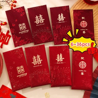 Phong Bì Đám Cưới Angbao Xi Đỏ 2.025 - Gói Tiền Hạnh Phúc, Túi Đính Hôn, Giá Ưu Đãi 41.406 VND