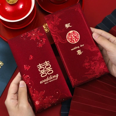 Phong Bì Đám Cưới Angbao Xi Đỏ 2.025 - Gói Tiền Hạnh Phúc, Túi Đính Hôn, Giá Ưu Đãi 41.406 VND